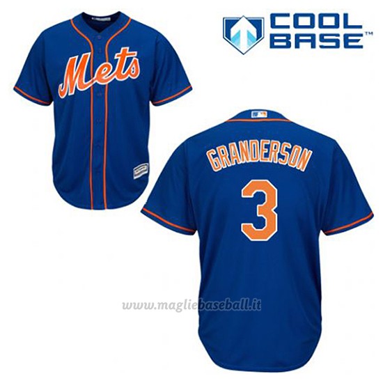 Maglia Baseball Uomo New York Mets Curtis Granderson 3 Blu Alterner 1ªCool Base